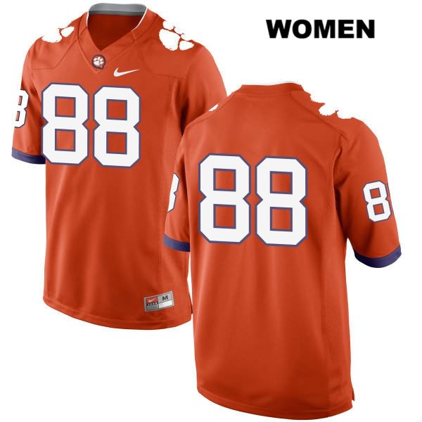 Women's Clemson Tigers #88 Jayson Hopper Stitched Orange Authentic Nike No Name NCAA College Football Jersey AED2346MV